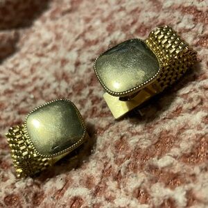 Vintage Park Lane Shiny Gold Toned Chunky Square Mesh Wrap Around Cufflinks